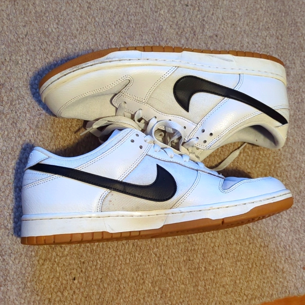 Rare limited releaseNike Dunk Low Canvas White Gum Black AA1056-100 men’s Sz 12 - Picture 3 of 8